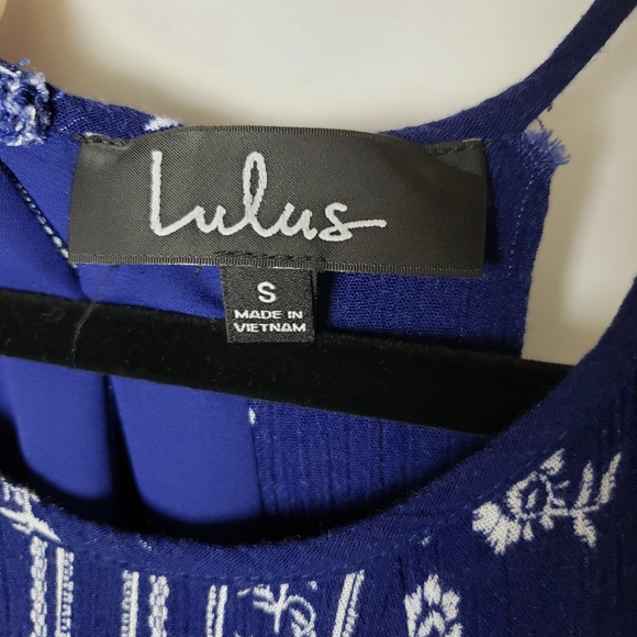 Lulu's Mediterranean Sea Navy Blue Halter Dress - Picture 12 of 14